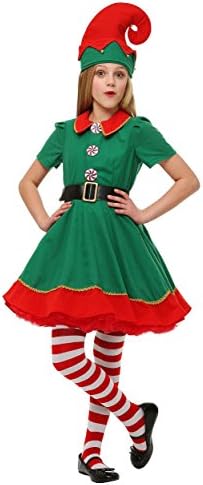 Christmas Spirit Costume for Children, Girls Halloween Fairy Cosplay Dress Masquerade Accessory (M)