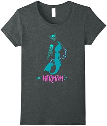 Womens Mermom shirt Real Life Swimming Mermaid Tee Small Dark Heather