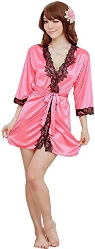 R REIFENG Women Bath Sleepwear Pajamas With Thong Underwear (watermelon red)