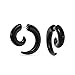 Bling Jewelry Unisex Black Large Round Swirl Spiral Tribal Fake Faux Ear Plug Taper Earrings Acrylic Resin Surgical Steel Women Men Teen