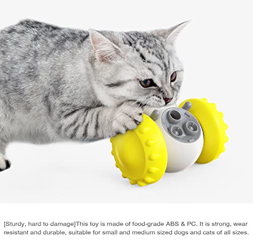 Dog Treat Toy Interactive Toys to Improve Dog\'s IQ and Digestion, Food Dispenser Robot Tumbler Shape Toy Slow Eating IQ Treat Toy for Small Medium Dogs