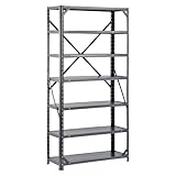 Edsal HC30127 Steel 7-Shelf Shelving Unit, 750 lb Capacity, 30" Width x 60" Height x 12" Depth (Misc.)