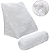 Halovie Adjustable Back Wedge Cushion Pillow 18.5*17.7*9inch Sofa Bed Office Chair Rest Cushion Neck Support Pillow Pearl Wool (Gray)