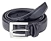 Sportoli Mens Classic Stitched Genuine Leather Uniform Belt - Black (58)