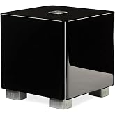 REL T/5x 8-Inch Powered Subwoofer &ndash; Compact Sealed Design with Class AB Amplifier, RCA Inputs, and Powerful Bass for HiFi Stereo Systems, Home Theater, and Surround Sound &ndash; High Gloss Black Finish