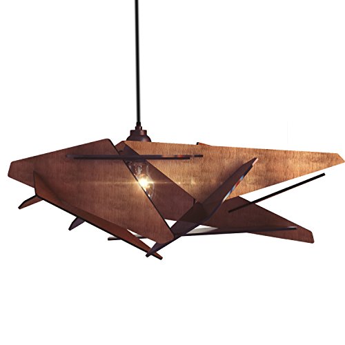 Wood Pendant Light - Modern Chandelier Lighting - Hanging Dining Lamp - Ceiling Light Fixture - Geometric Lamp - Minimal - Contemporary
