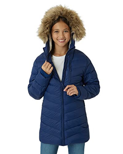 Eddie Bauer Girl's Long Parka Jacket - Down Bubble Coat with Fur Hood for Girls…