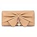 Damara Women Long Faux Leather Bifold Large Bow Design Wallet Handbag,Apricot