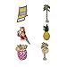 LUX ACCESSORIES Goldtone Multi Bright Enamel Tropical Summer Vacation Pin Set