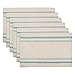 DII French Stripe Dining Table Collection Farmhouse Style Placemat Set, 13x19 Inches, Taupe/Teal, 6 Piece