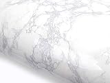 ROSEROSA Peel and Stick PVC Faux Marble Instant Self-Adhesive Wallpaper Covering Countertop Backsplash Napoleon Marble (S4705-1 : 2.00ft X 8.20ft)