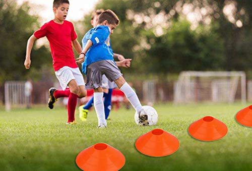 Disc Cones (Set of 50) Agility Soccer Cones with Holder for Training, Football, Kids, Sports, Field Cone Markers (100) - Thumbnail 4