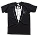 Big Red Egg NEW - Black Tuxedo - Men's Black Cotton T-Shirt Fancy Dress (Large)