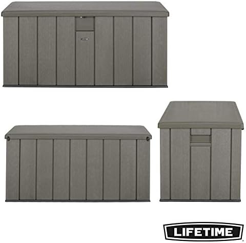 LIFETIME Plastic Wood Grain Textured Storage Box Desert Sand/Grey, 151x72x69 cm, 151 x 72 x 69 cm - Image 3