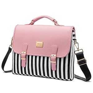 LOVEVOOK Computer Bags for Women, Laptop Bag 14 Inch, Laptop Case with Trolley Sleeve, Pink Messenger Bag, Super Cute…