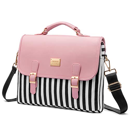 LOVEVOOK Computer Bags for Women, Laptop Bag 14 Inch, Laptop Case with Trolley Sleeve, Pink Messenger Bag, Super Cute…