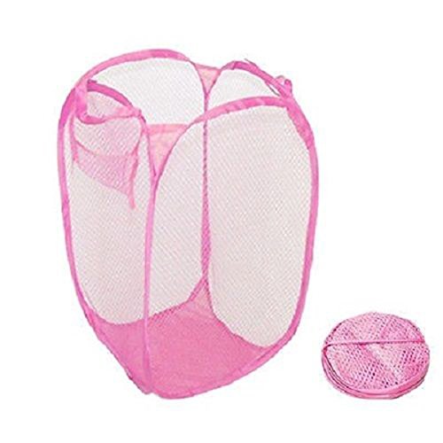 Laundry Bag Pop Up Mesh Washing Foldable Laundry Basket Bag Bin Hamper Storage - Purple SoundsBeauty