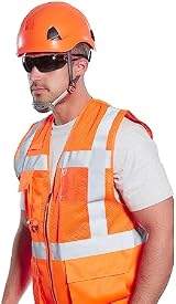 Portwest PS53 Safety Hard Hat Orange 6-Point Harness Unvented ABS Shell view 10