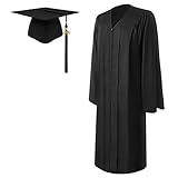 Doraemall Graduation Cap & Gown & Tassel & 2017 Year Charm, Set Matte