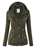 Lock and Love LL WJC643 Womens Pop of Color Parka