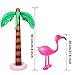 Gejoy Set of 4 Inflatable Palm Trees and Beach Inflatable Pink Flamingo for Hawaiian Pool Summer Luau Party Decoration