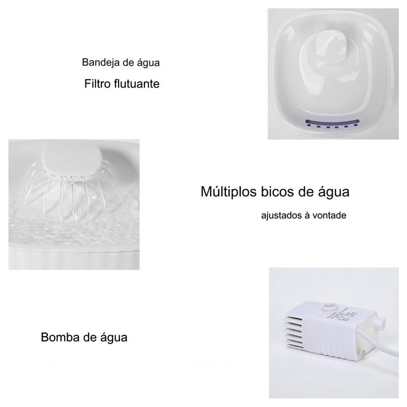 Bebedouro Fonte de Água Pet Inteligente Automático com Filtro Triplo - 3 litros