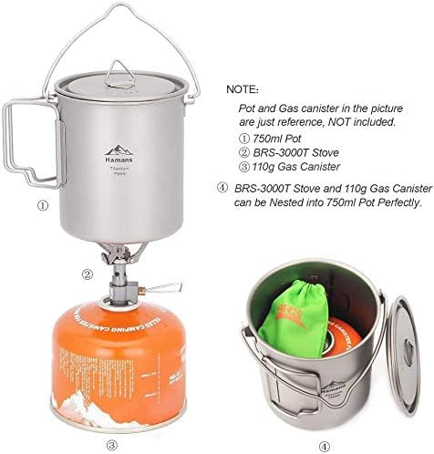 BRS Stove 3000T Backpacking Stove Camping Stove Gas Stoves Titanium Outdoor Cooker Outdoor Stove Gas Stove - Image 4