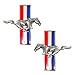 Universal Gizmo Mustang Running Horse Tri Bar Pony Left and Right Metal Emblems - Pair