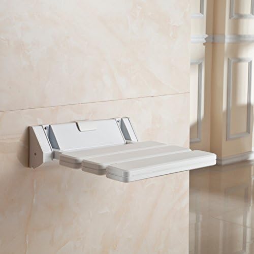 Shower seat,Folding seats Plastic Wall mount Changing shoes stool For adults Eeniors Bathroom Corridor-White