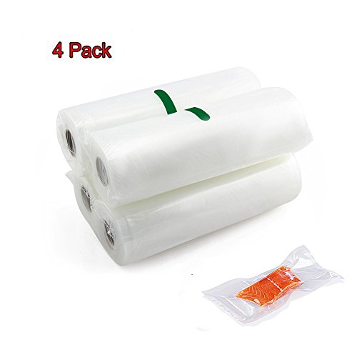 Click Here to See More Images AOGVNA Vacuum Sealer Bags 4 pcs 8x197 Inch Commercial Grade Bag Rolls for FoodSaver and Sous Vide BPA Free FDA Approved(Total 66 Feet)