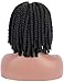 Kalyss Short Off Black Kanekalon Synthetic Twist Crochet Braids Hair Wigs for Black Women Middle Parting 100% Hand Tied Ear to Ear Lace Front Wigs,12 inches 10.58oz