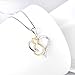 YFN Cat Necklace Sterling Silver Women's Cat Jewelry Gift Two-tone Love Heart Cat Necklace,18