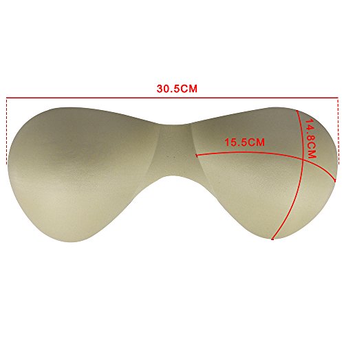 2piece Khaki White Sewing in Bra Cup Soft Foam for Bikini Pads Insert Bridal Bra Pad Accessories Push Up Bra Cup Chest Pads WB133 (Khaki) - Thumbnail 4
