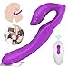 Remote Control Strapless Strap on Dildo Dual Vibrators, 9 Speed Rechargeable G-Spot Massager, Silicone Double Ended Dildos Sex Toys for Lesbian Women Couples (Purple)