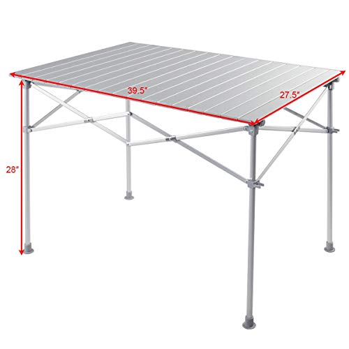Giantex Portable Camping Table Aluminum Folding Table Lightweight