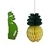 Summer Hawaiin Pineapple Hanging Honeycomb Tissue Paper Party Decorations With Ribbon Set Of 4. Indoor and Outdoor Fun Party Decor Party Favors.