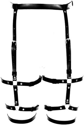 Women's Adjustable PU Leather Body Harness Stud Punk Gothic Garter Belt