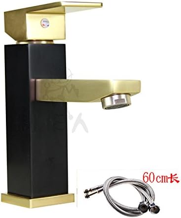 ChengZhi Gold and aluminum space toilet sink faucet bathroom sink faucet Taiwan Basin wash basin,Black gold single hole (with 60cm inlet pipe)