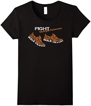 Women's Multiple Sclerosis Awareness Shirts - Walk Proud For A Cure Medium Black