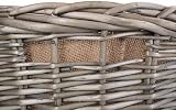 Vanilla Leisure Log Basket Large Round Hessian Lined Wicker Firewood Storage view 5