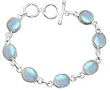 Genuine & Created Gemstone 925 Sterling Silver Overlay Handmade Fashion Bracelet Jewelry