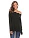 SoTeer Women's Cold Shoulder Sweater Boat Neck Long Sleeve Loose Fitting Sexy Sweatshirt Pullover