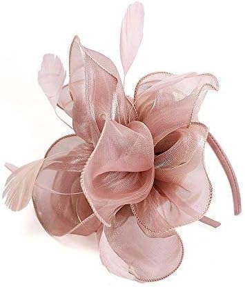 XILALU Fashion Women Fascinator Mesh Kentucky Derby Hat Flower Tea Party Headdress Victorian Wedding Bridal Headpiece