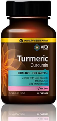 Vita Sciences Curcumin Turmeric with 95% Curcuminoids &amp; BioPerine Black Pepper Extract, Advanced Absorption, Support Healthy Heart &amp; Joints , Non-GMO, Gluten-Free, 60 Vegetarian Capsules