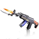 ArtCreativity Light Up Toy Machine Gun with Folding Bayonet, Cool LED, Sound and Vibration Effect, 16 Inch Pretend Play Military Submachine Pistol, Batteries Included, Great Gift for Boys and Girls
