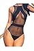 Zeagoo Sexy Black Mesh Spice Look One Piece Swimwear Swimsuit Monokini Biki, Black, US XS(4)/ Asian S
