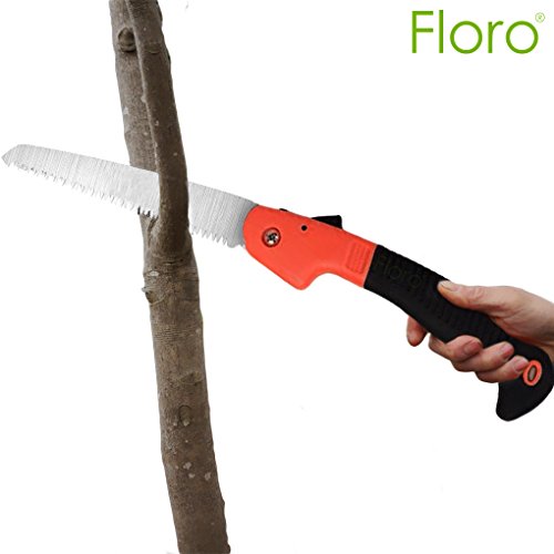 image for FLORO 7” Folding Hand Saw - Manganese Steel Folding Trim Pruner with