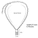 Yaomiao 2 Pack Y Lock Pendant Necklace Simple Chain Necklace Lock Chain Jewelry Long Multilayer Chain Women Girls Gift (Silver Style 1)