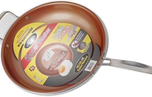 Ceramic &amp; Titanium Non-Stick Frying Pan - 12 inch Dishwasher &amp; Oven Safe Non-Scratch Cookware With Induction Plate - By Copper Master