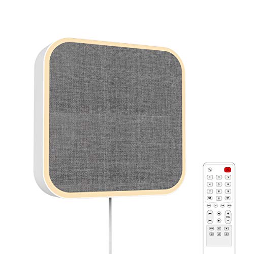 KEiiD WiFi & Bluetooth 5.0 Wall Mountable Speaker, Home Audio Boombox with Night Light Built-in HiFi Speakers Remote Control, Mp3 Headphone Jack AUX Input Output (White)